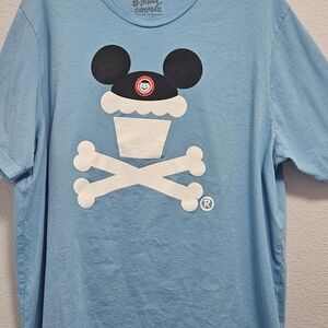 Johnny Cupcakes Light Blue Tee with Cupcake Graphic